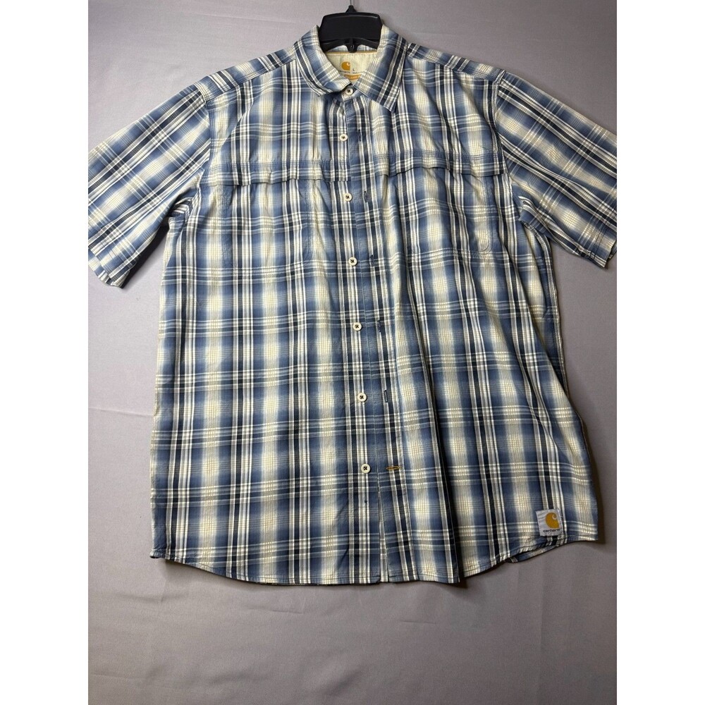Carhartt Force Men Gorpcore Relaxed Fit Vented Short Sleeve Button-Down Shirt XL